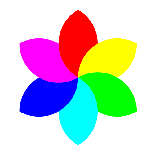 زهرة تشبه رسم ناقلات شكل ملونة
