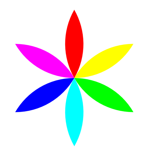 数字彩虹色的花矢量图像