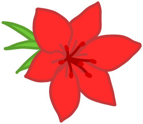 Bilde av blomstrende rød blomst