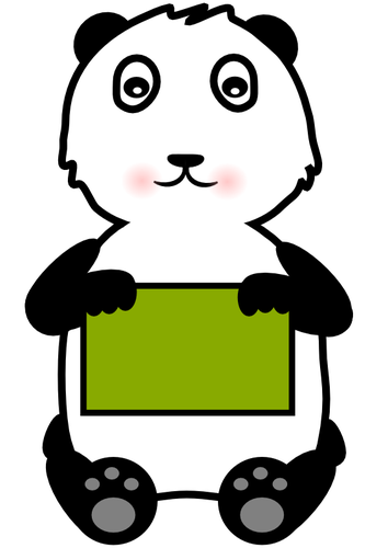 Панда с табличкой векторные картинки