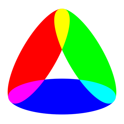 कई रंगों में त्रिकोण