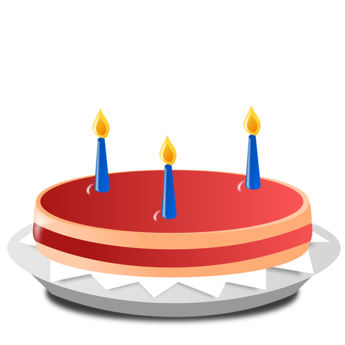 Verjaardagstaart met blauwe kaarsen