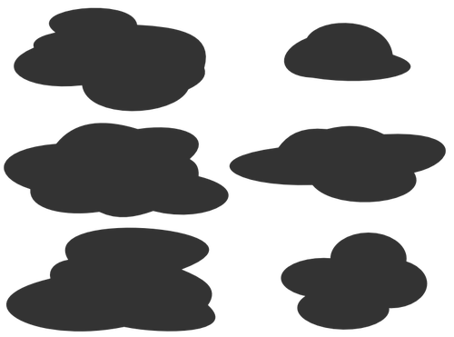 Szare chmury zestaw grafika wektorowa
