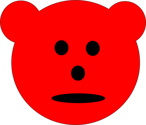 Красный медведь смайлик векторной графики