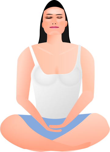 Vektor ClipArt-bilder av lady i meditation