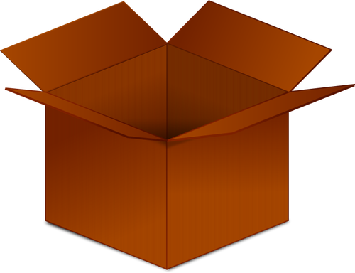 Immagine vettoriale aperto scatola di cartone rosso