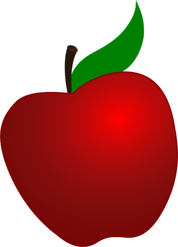 Vector graphics of tilted apple