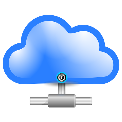 बादल कंप्यूटिंग के आइकन वेक्टर छवि को सुरक्षित