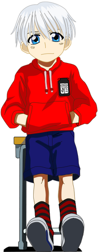 Manga school jongen vector afbeelding
