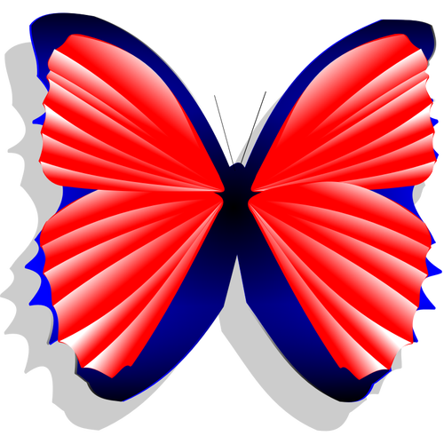 Sininen ja vaaleanpunainen perhosvektoripiirros