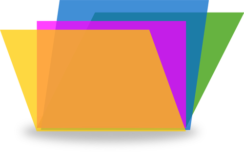 Vector bildet av fargerike datamaskinen mappeikonet