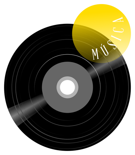 Gramophone record vector drawing
