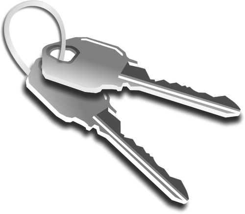 גרפיקה וקטורית שני מפתחות על מחזיק מפתחות