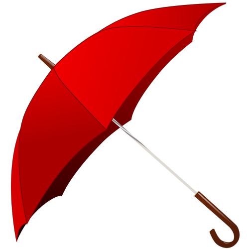 Открытый красный зонт векторное изображение
