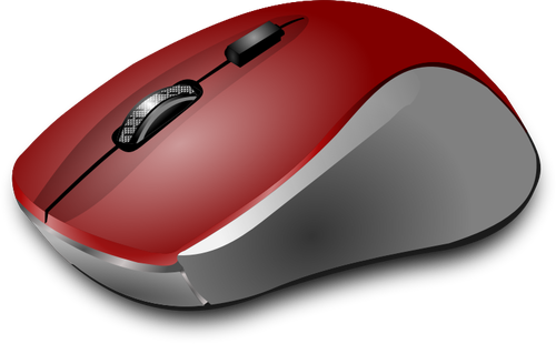 Clipart vetorial do mouse de computador vermelho
