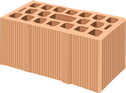 Image of multi holes pale orange brick