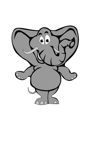Tecknad grå elefant