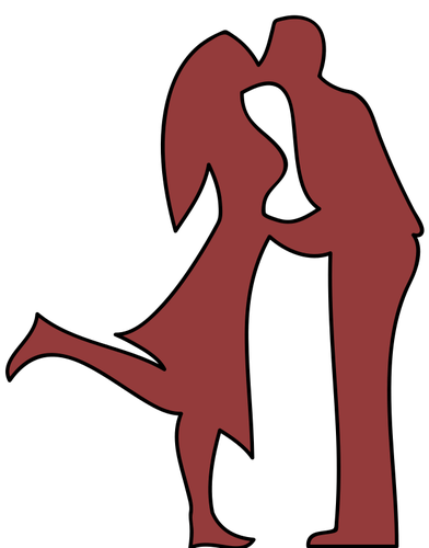 Muž a žena líbat ilustrace