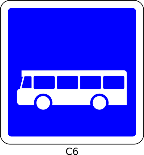 Autobús camino único signo vector imagen
