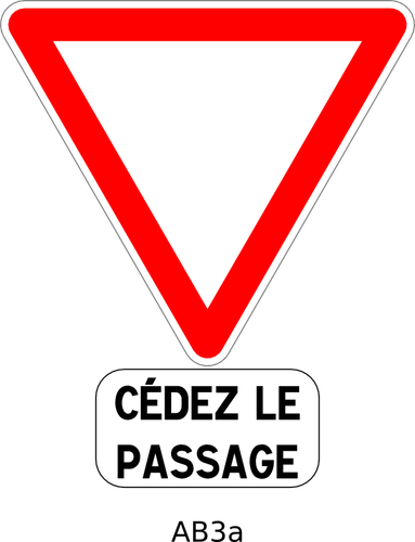 Уступить французское дорожный знак векторное изображение