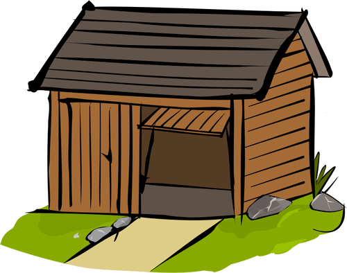 Ilustração em vetor de garagem de madeira