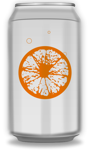 בתמונה וקטורית של פחית סודה תפוזים