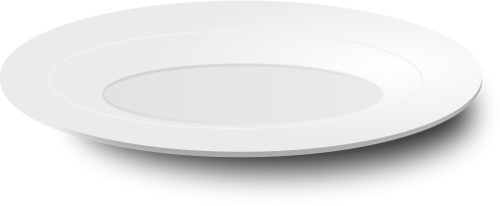 Vektor-Bild des weißen Teller mit Schatten