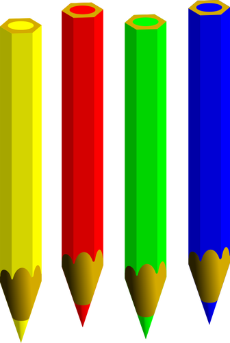 Four coloring pencils