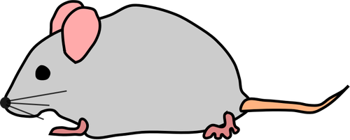 Gambar mouse dengan telinga pink vektor