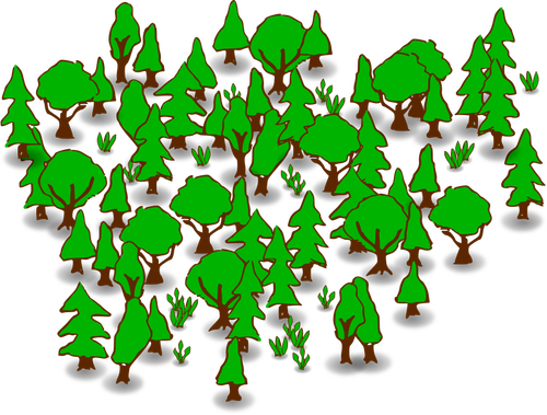 الغابات في اللون الأخضر