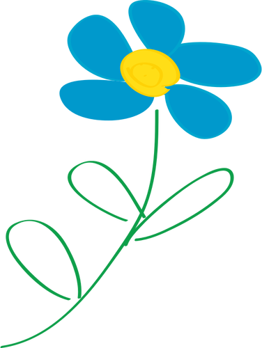 Bunga dengan kelopak bunga biru