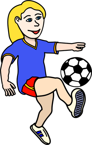 Девушка играя футбол векторное изображение