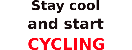 Vektor-Cliparts von cool bleiben & rote und weiße Zeichen für die Radtour