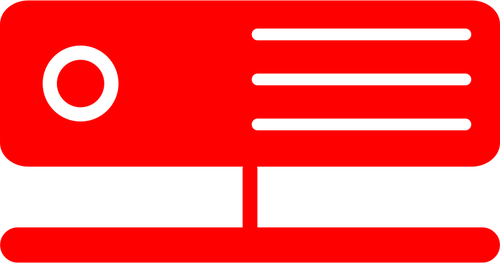 Векторный рисунок из одного сервера красный значок