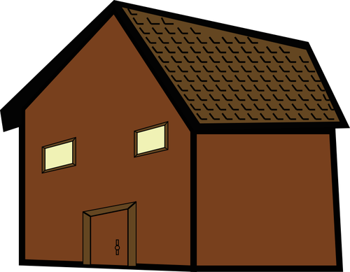 茶色の家ベクトル描画