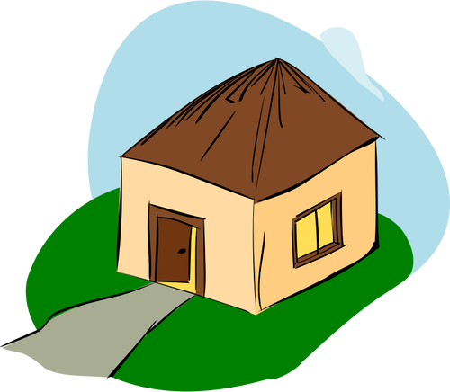 Vektortegning av stiliserte hytte
