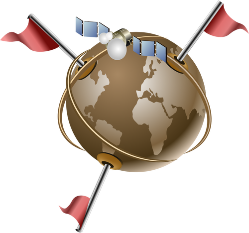 Vector illustraties van gps satellietcommunicatie