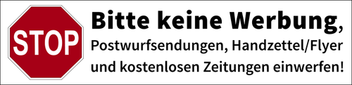 Vektor illustration av en postbox etikett "Ingen reklam" på tyska