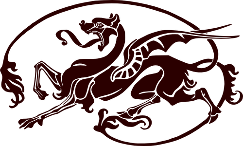 アール ヌーボー様式のドラゴン ベクトル画像