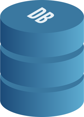 Vector drawing of blue database symbol