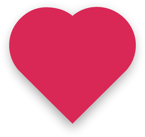 Розовое сердце с небольшой тенью векторное изображение