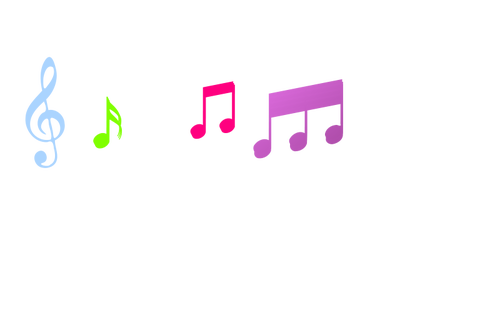 Красочные музыкальные ноты векторное изображение