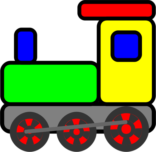 五彩缤纷的玩具火车向量剪贴画