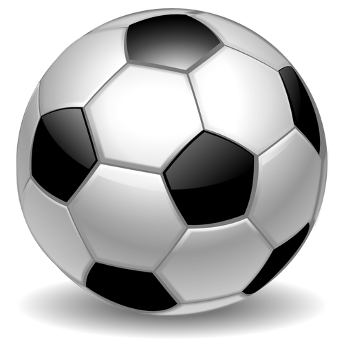Football with white hexagons and black pentagons vector graphics