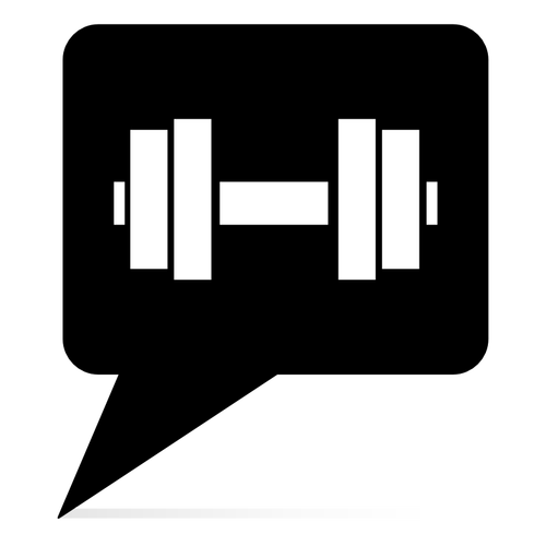 Barbell in een gesprek luchtbel vector illustraties