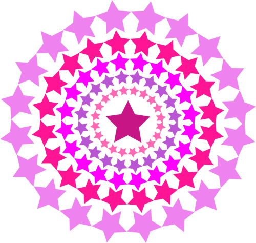 Sirkel med rosa stjerner