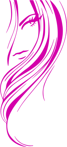 Векторный рисунок из розового изображением женщины
