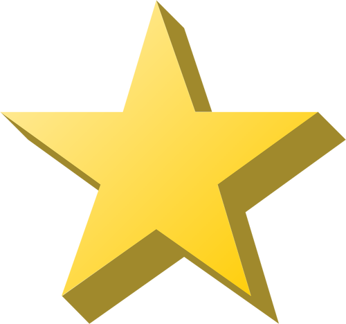 Vector afbeelding van gele ster met schaduw