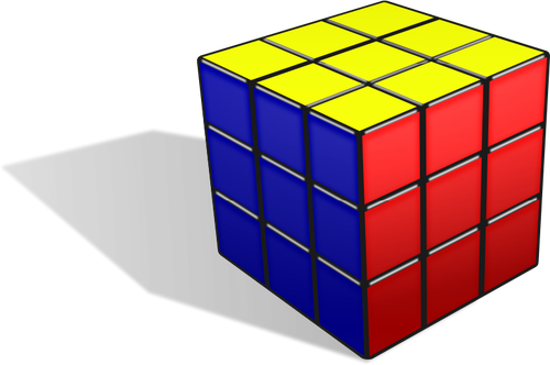 Rubiks kubus met schaduw vector afbeelding