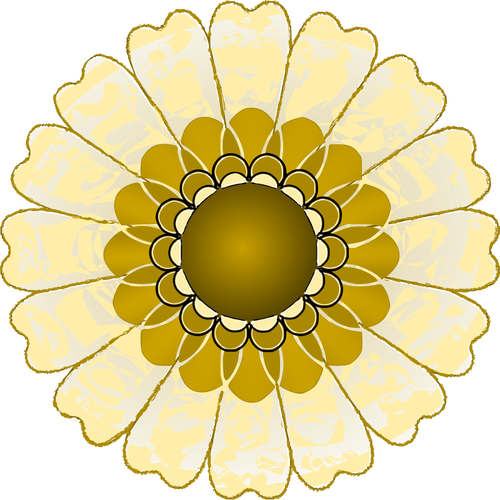 Vektorgrafikk utklipp stort kronblad gull blomst